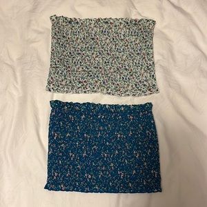 2 vintage strapless elastic tube tops